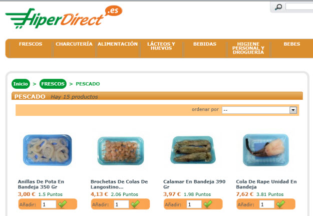 Comprar pescado fresco por internet en Hiperdirect