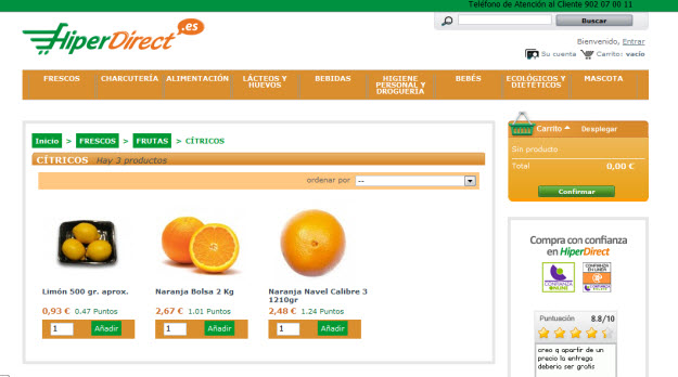Comprar naranjas en Hiperdirect