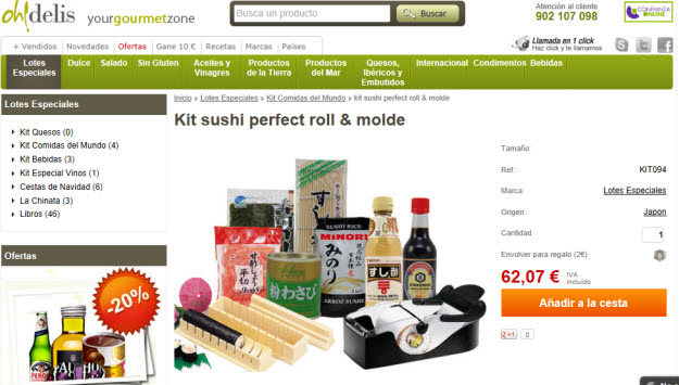 Comprar kit para sushi en Oh Delis