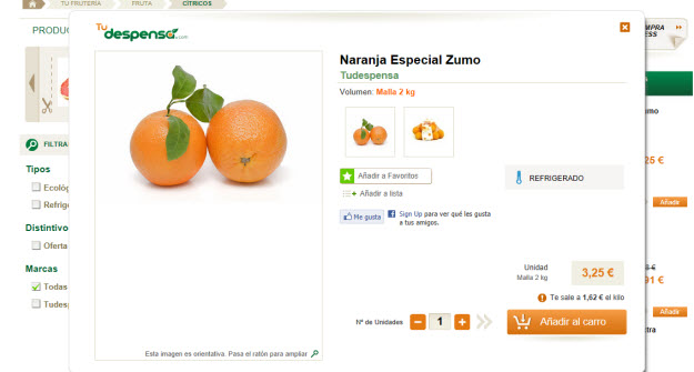 Comprar naranjas por internet