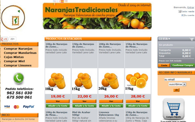 Comprar naranjas ecológicas